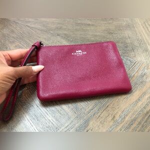 Coach Red Textured Wristlet